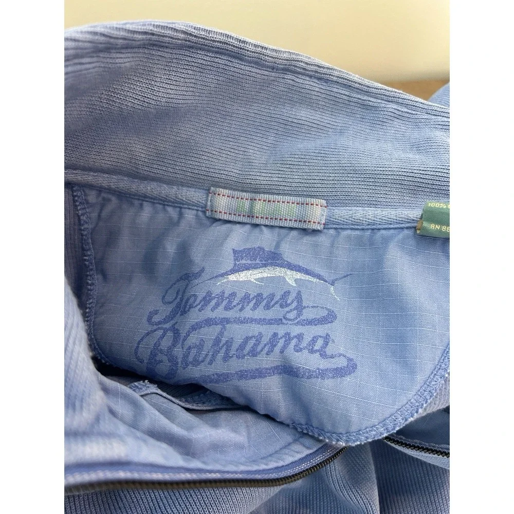 Tommy Bahama Men's Blue Quarter Zip Pullover Sweater Relaxed Fit Size M‎